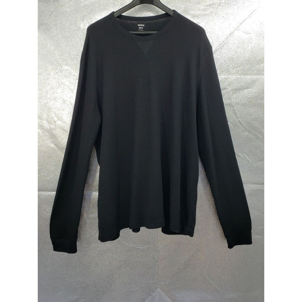 Sonoma Long Sleeve Waffle Top Men's 3XLT Black Big & Tall Casual